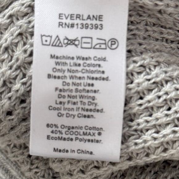 EVERLANE Men's No Sweat Waffle Fisherman Cardigan Sweater Ash Gray XL Preppy - Picture 5 of 6